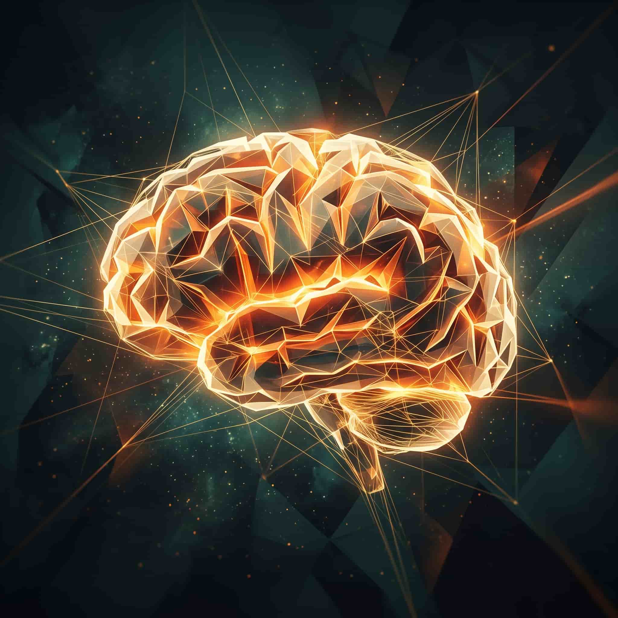 A glowing futuristic brain representing rewired mental programming